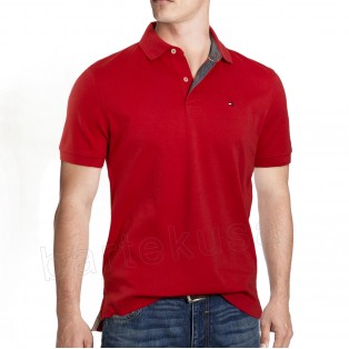 TOMMY HILFIGER CZERWONA MESKA KOSZULKA POLO